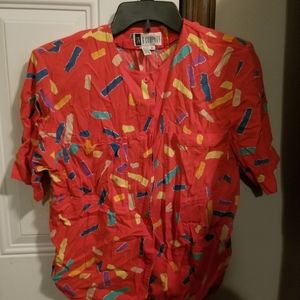 Vintage 80s Colorful Pattern Top
Size 10